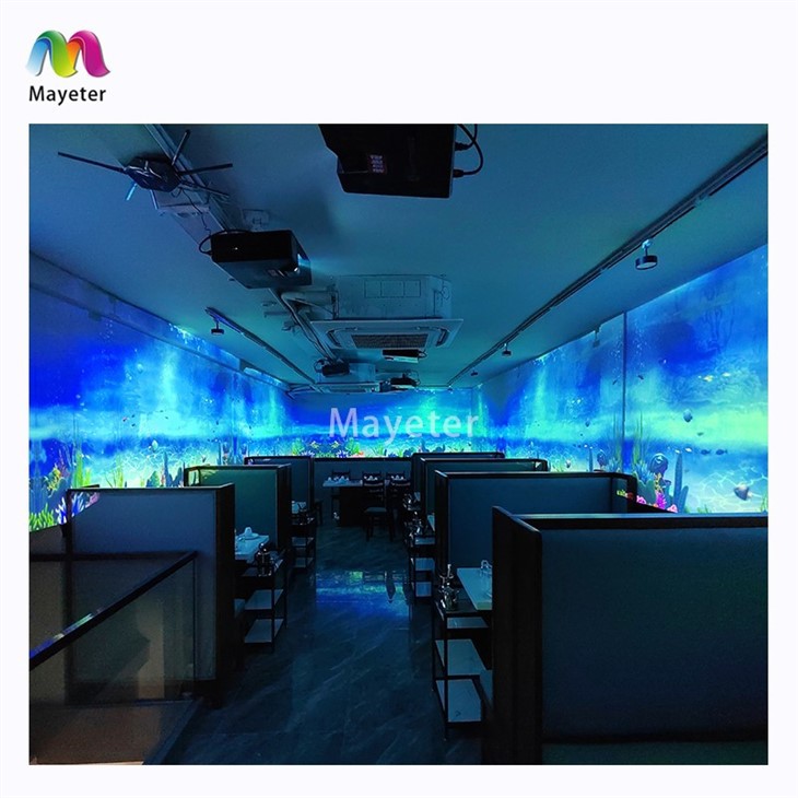 Immersive Restaurant Dining Table Interactive Projection 3D Holographic Immersive