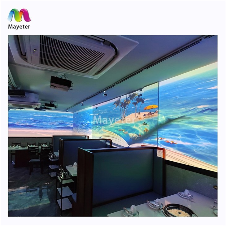 Immersive Restaurant Dining Table Interactive Projection 3D Holographic Immersive